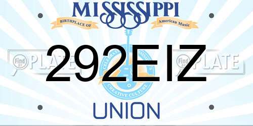 292EIZ Mississippi License Plate