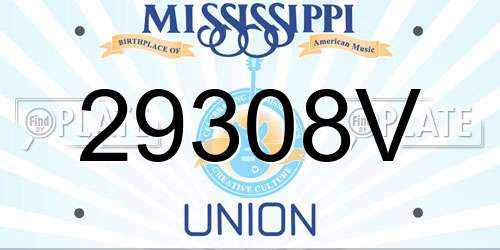 29308V Mississippi License Plate