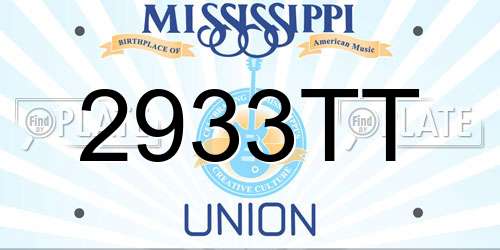 2933TT Mississippi License Plate