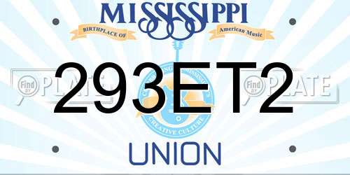 293ET2 Mississippi License Plate