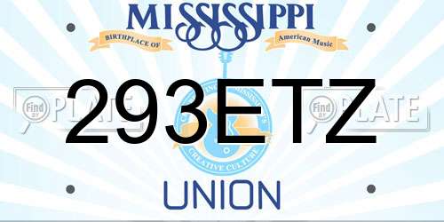 293ETZ Mississippi License Plate