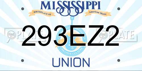 293EZ2 Mississippi License Plate