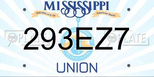 293EZ7 Mississippi License Plate