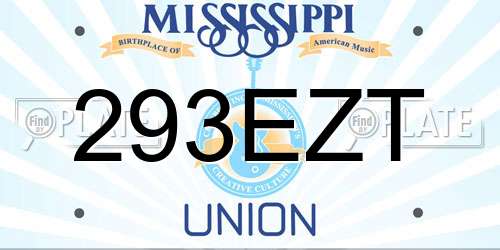 293EZT Mississippi License Plate