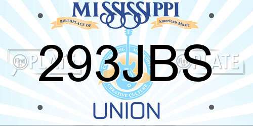 293JBS Mississippi License Plate