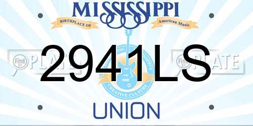 2941LS Mississippi License Plate