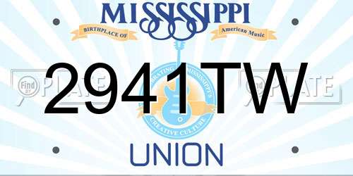 2941TW Mississippi License Plate