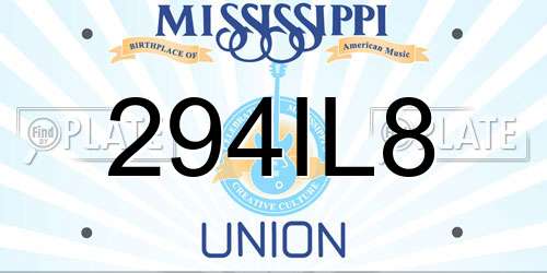 294IL8 Mississippi License Plate