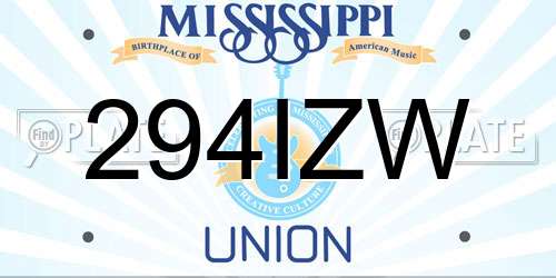 294IZW Mississippi License Plate