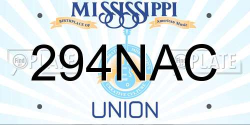 294NAC Mississippi License Plate
