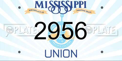 2956 Mississippi License Plate