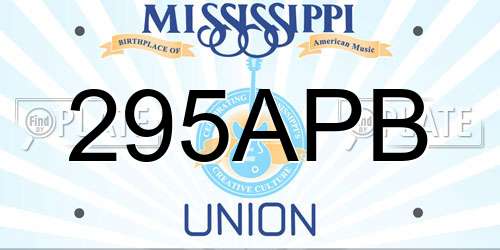 295APB Mississippi License Plate