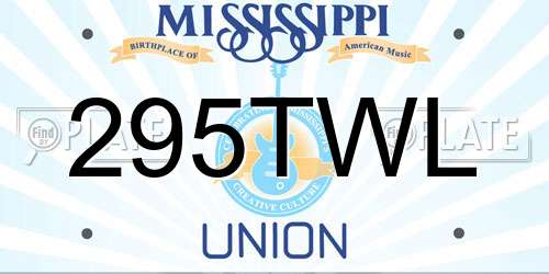 295TWL Mississippi License Plate