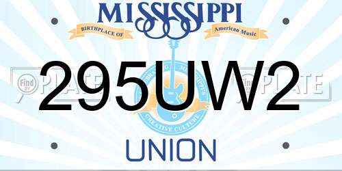 295UW2 Mississippi License Plate