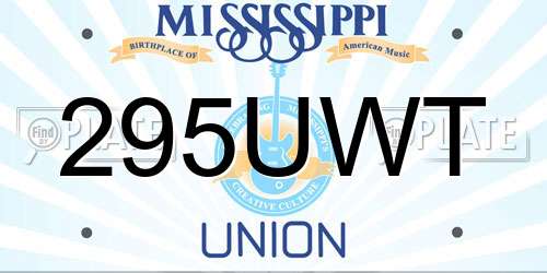 295UWT Mississippi License Plate