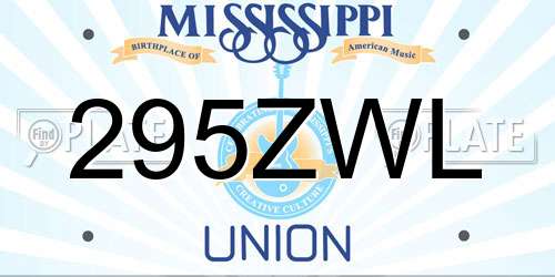 295ZWL Mississippi License Plate