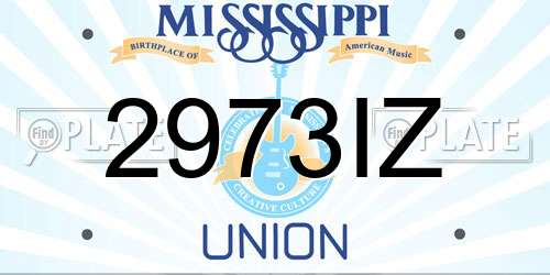 2973IZ Mississippi License Plate