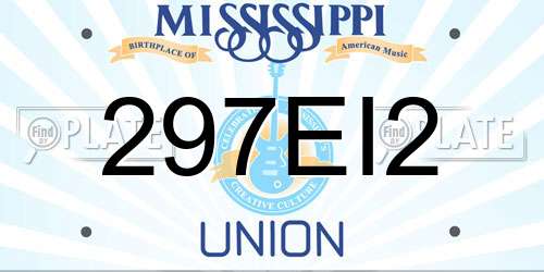 297EI2 Mississippi License Plate