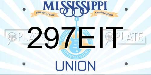 297EIT Mississippi License Plate
