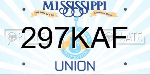 297KAF Mississippi License Plate