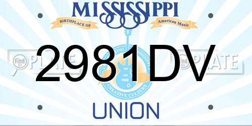 2981DV Mississippi License Plate