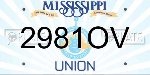 2981OV Mississippi License Plate