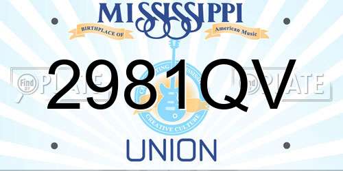 2981QV Mississippi License Plate