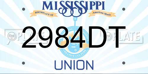 2984DT Mississippi License Plate