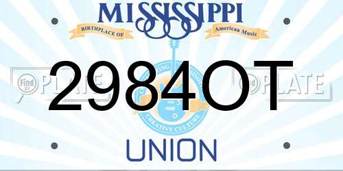 2984OT Mississippi License Plate