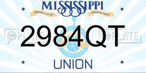 2984QT Mississippi License Plate