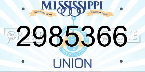 2985366 Mississippi License Plate