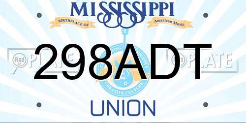 298ADT Mississippi License Plate