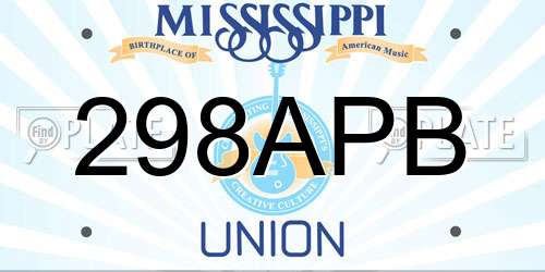 298APB Mississippi License Plate