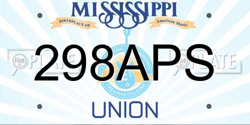 298APS Mississippi License Plate
