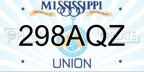 298AQZ Mississippi License Plate