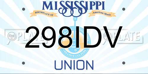298IDV Mississippi License Plate