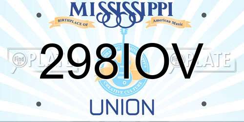 298IOV Mississippi License Plate
