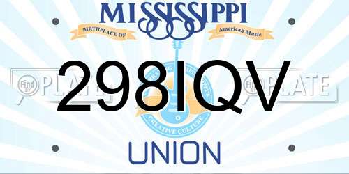 298IQV Mississippi License Plate