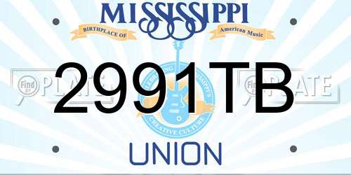 2991TB Mississippi License Plate