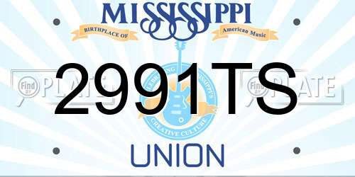 2991TS Mississippi License Plate