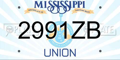 2991ZB Mississippi License Plate