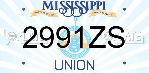 2991ZS Mississippi License Plate
