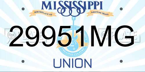 29951MG Mississippi License Plate