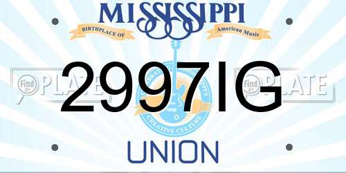 2997IG Mississippi License Plate