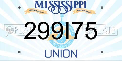 299I75 Mississippi License Plate