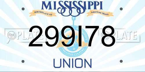 299I78 Mississippi License Plate