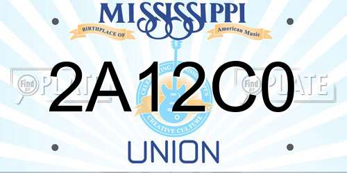 2A12C0 Mississippi License Plate