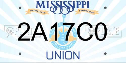 2A17C0 Mississippi License Plate