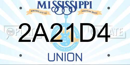 2A21D4 Mississippi License Plate