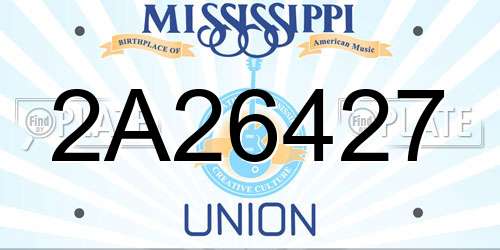 2A26427 Mississippi License Plate